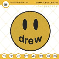 Drew House Smiley Face Logo Machine Embroidery Design Files