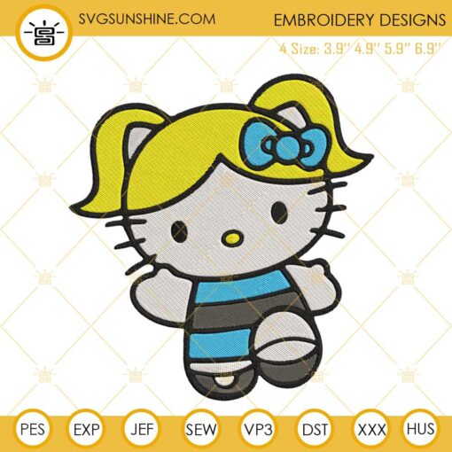 Hello Kitty Bubbles The Powerpuff Girl Machine Embroidery Design Download