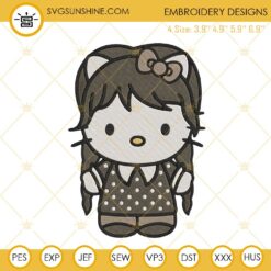 Hello Kitty Wednesday Addams Machine Embroidery Design Download