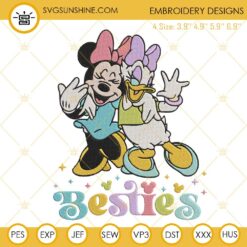Minnie And Daisy Bestie Embroidery Designs, Disney Girl Friend Embroidery Files