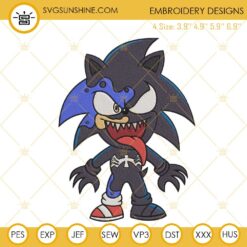 Sonic Venom Machine Embroidery Design Pattern Files