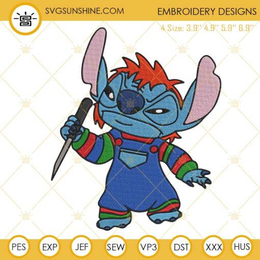 Stitch Chucky Embroidery Design, Stitch Doll Horror Embroidery File