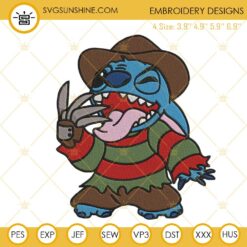 Stitch Freddy Krueger Embroidery Design Downloads