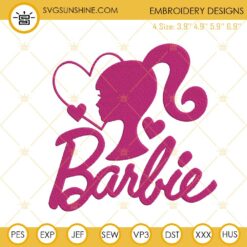 Barbie Embroidery Designs, Pink Doll Embroidery Pattern Files