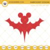 Halloween Red Bat Mickey Head Machine Embroidery Design Files