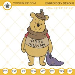 Hero Hunny Winnie The Pooh Embroidery Designs, Disney Pooh Embroidery Pattern Files