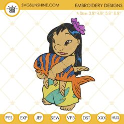 Lilo Pelekai And Fish Embroidery Designs, Lilo Stitch Embroidery Pattern Files