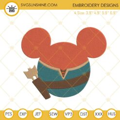 Merida Princess Mickey Head Embroidery Designs, Disney Brave Machine Embroidery Pattern Files