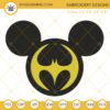 Mickey Head Battman Machine Embroidery Designs, Mickey Superhero Embroidery Files