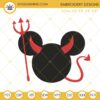 Mickey Head Devil Machine Embroidery Designs, Halloween Mickey Mouse Embroidery Files