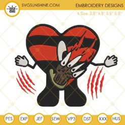 Bad Bunny Chucky Embroidery Designs, Wanna Play Bebesota Halloween Embroidery Design File