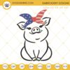 4th Of July Pig Machine Embroidery Designs
