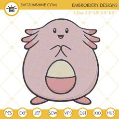 Chansey Machine Embroidery Designs, Egg Pokemon Embroidery Files