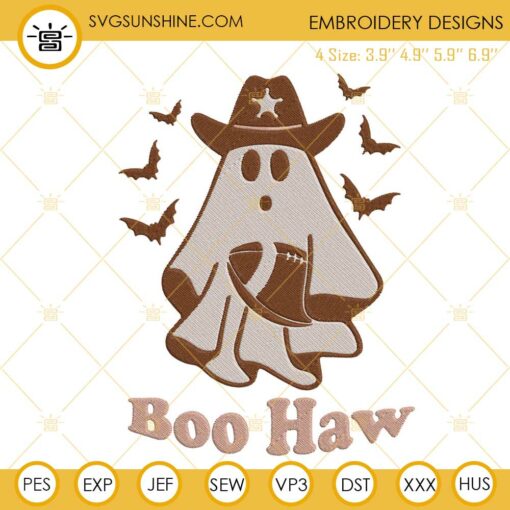 Boo Haw Embroidery Designs, Cowboy Ghost Embroidery Files