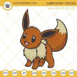 Eevee Machine Embroidery Designs, Pokemon Cartoon Embroidery Files
