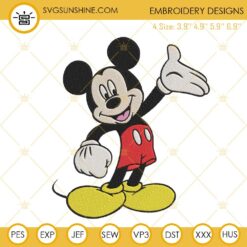 Mickey Mouse Embroidery Designs, Disney Cartoon Character Machine Embroidery Files