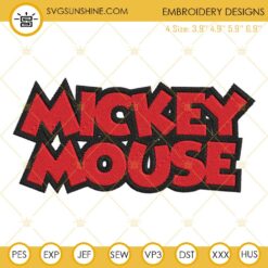 Mickey Mouse Logo Embroidery Design Files