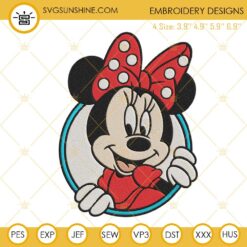 Minnie Mouse Circle Machine Embroidery Design Files
