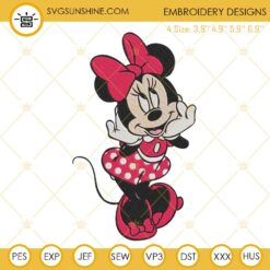 Minnie Mouse Embroidery Designs, Walt Disney Cartoon Girl Embroidery Files