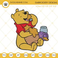 Winnie The Pooh Eating Honey Machine Embroidery Designs