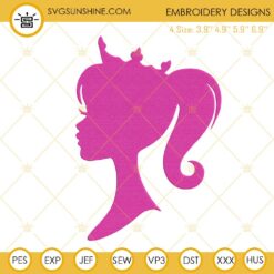 Fairy Barbie Embroidery Designs, Pink Fairy Doll Machine Embroidery Pattern Files