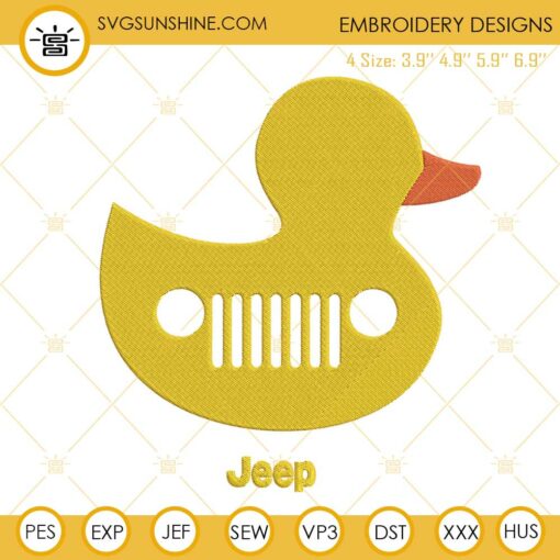Duck Duck Jeep Embroidery Designs, Off Road Car Embroidery Files