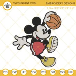 Mickey Mouse Basketball Embroidery Files, Disney Mickey Sports Embroidery Files