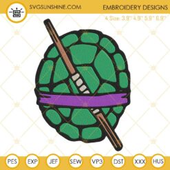 Ninja Turtle Michelangelo Shell Embroidery Designs, TMNT Yellow Turtle Embroidery Files