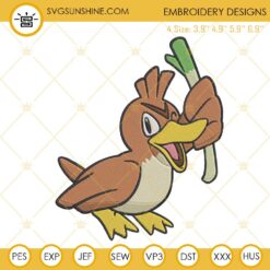 Farfetch’d Machine Embroidery Designs, Wild Duck Pokemon Embroidery Files