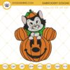 Figaro Cat Pumpkin Embroidery Designs, Disney Cat Halloween Embroidery Files