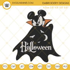 Mickey Mouse Dracula Halloween Embroidery Designs, Disney Halloween Embroidery Files