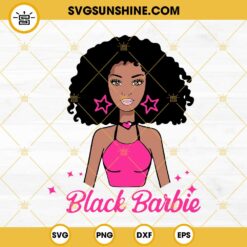 Black Barbie SVG, Afro Barbie SVG, Curly Hair SVG, Black Girl SVG PNG DXF EPS Cut Files