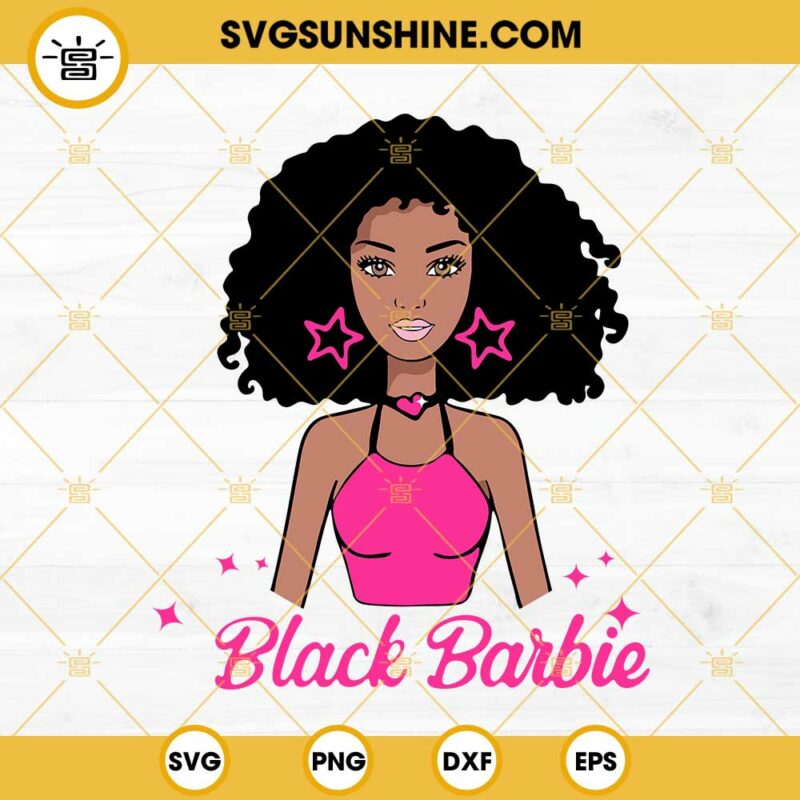 Black Barbie SVG, Afro Barbie SVG, Curly Hair SVG, Black Girl SVG PNG ...
