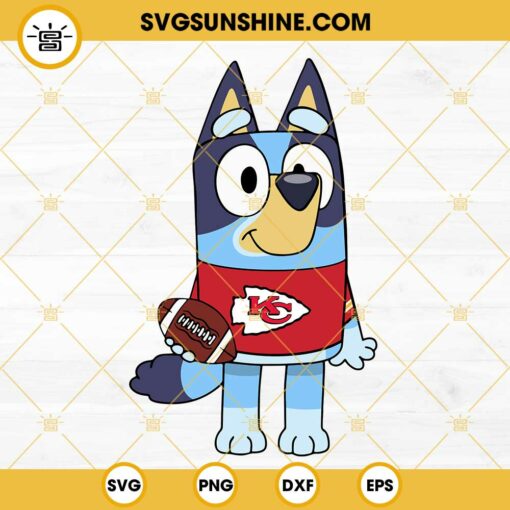 Bluey Kansas City Chiefs SVG PNG DXF EPS Cricut