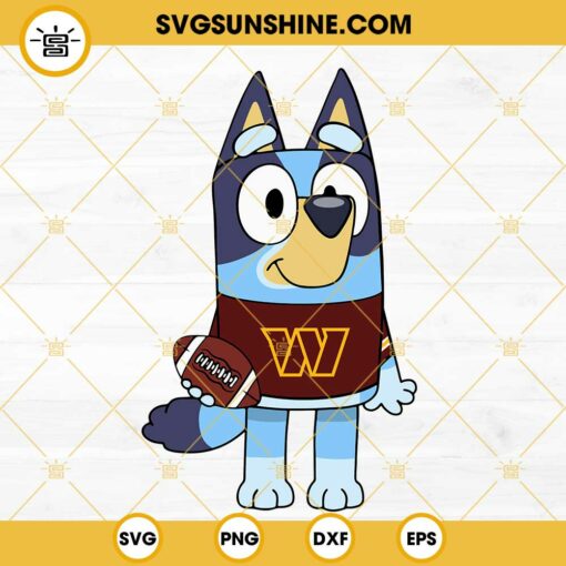 Bluey Washington Commanders SVG PNG DXF EPS Cricut