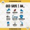 Detroit Lions PNG, God Says I Am Football PNG File Designs