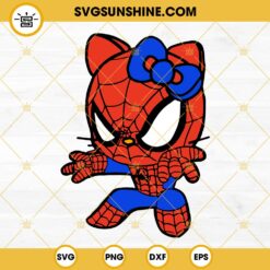 Hello Kitty Spiderman SVG, Kitty Cat Superhero SVG PNG DXF EPS