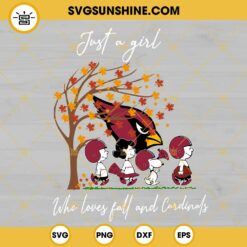 Just A Girl Who Loves Fall And Arizona Cardinals Snoopy SVG PNG DXF EPS Files