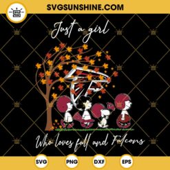 Just A Girl Who Loves Fall And Atlanta Falcons Snoopy SVG PNG DXF EPS Files