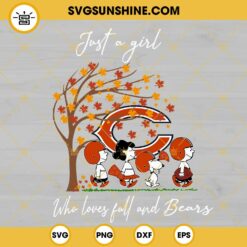 Just A Girl Who Loves Fall And Chicago Bears Snoopy SVG PNG DXF EPS Files
