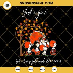 Just A Girl Who Loves Fall And Cleveland Browns Snoopy SVG PNG DXF EPS Files