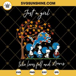 Just A Girl Who Loves Fall And Detroit Lions Snoopy SVG PNG DXF EPS Files