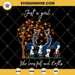 Just A Girl Who Loves Fall And Indianapolis Colts Snoopy SVG PNG DXF EPS Files