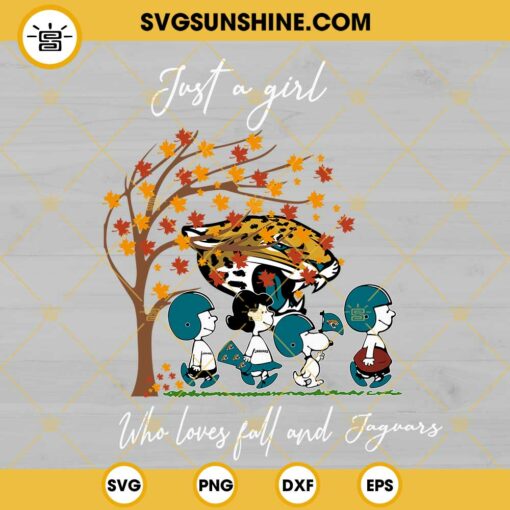 Just A Girl Who Loves Fall And Jacksonville Jaguars Snoopy SVG PNG DXF EPS Files