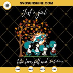 Just A Girl Who Loves Fall And Miami Dolphins Snoopy SVG PNG DXF EPS Files
