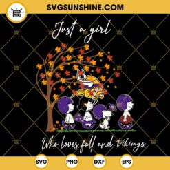 Just A Girl Who Loves Fall And Minnesota Vikings Snoopy SVG PNG DXF EPS Files