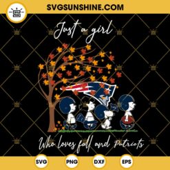 Just A Girl Who Loves Fall And New England Patriots Snoopy SVG PNG DXF EPS Files