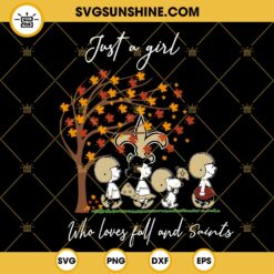 Just A Girl Who Loves Fall And New Orleans Saints Snoopy SVG PNG DXF EPS Files