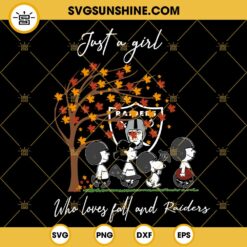 Just A Girl Who Loves Fall And Oakland Raiders Snoopy SVG PNG DXF EPS Files