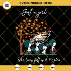 Just A Girl Who Loves Fall And Philadelphia Eagles Snoopy SVG PNG DXF EPS Files